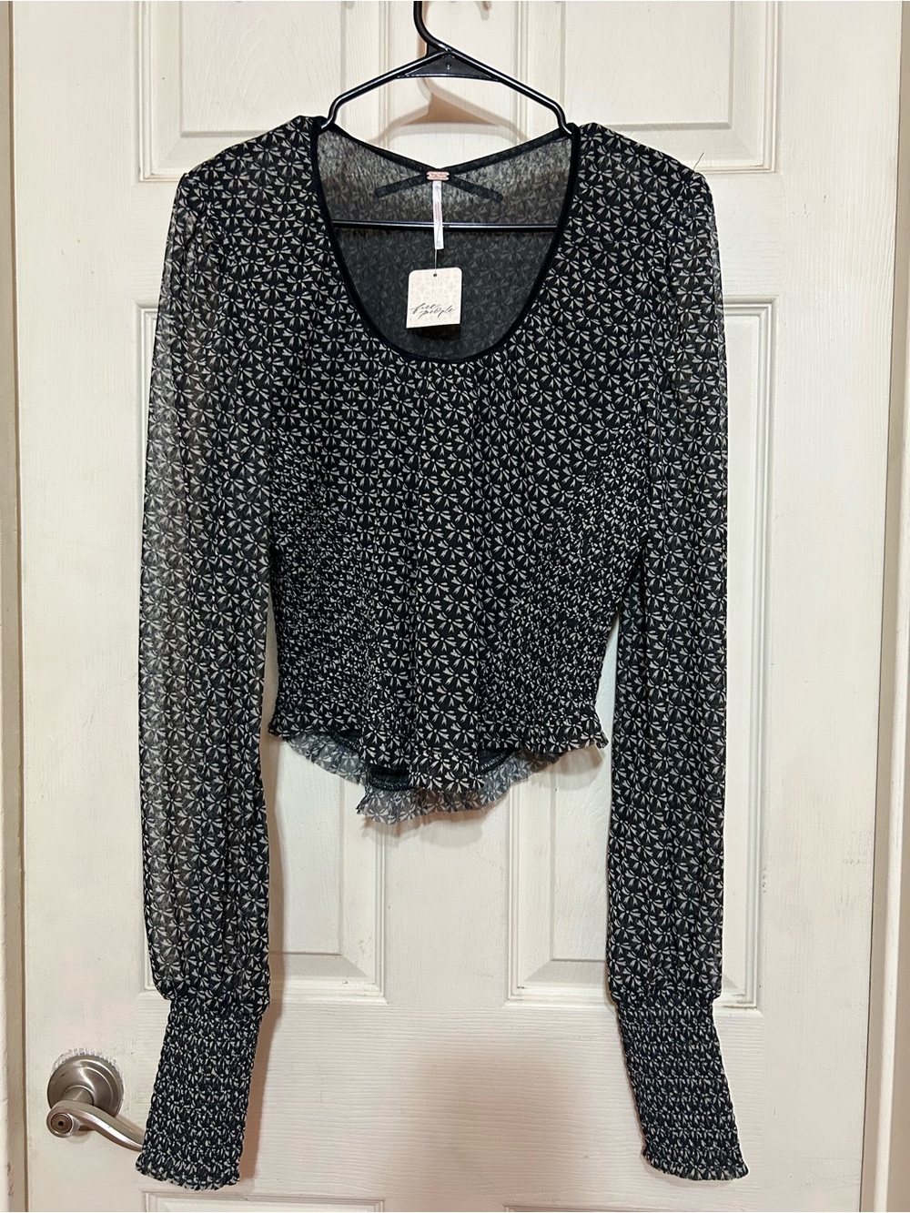 NWT free people Dottie Knit Top in Black